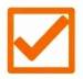 Checked orange checkbox indicating a positive selection or option.